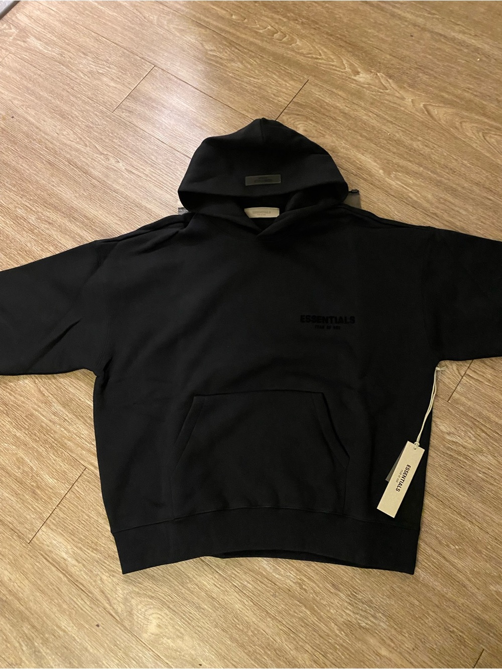 Essentials Fear Of God Black Hoodie - Men's Pullover